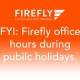 Firefly Orthoses Public Holidays